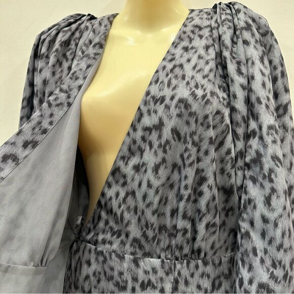 Joie Acantha Leopard Wrap Asymmetrical Hem Long Sleeve Dress size S - Picture 8 of 14